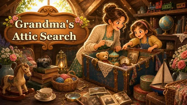Grandma's Attic Search cozy hidden object game preview